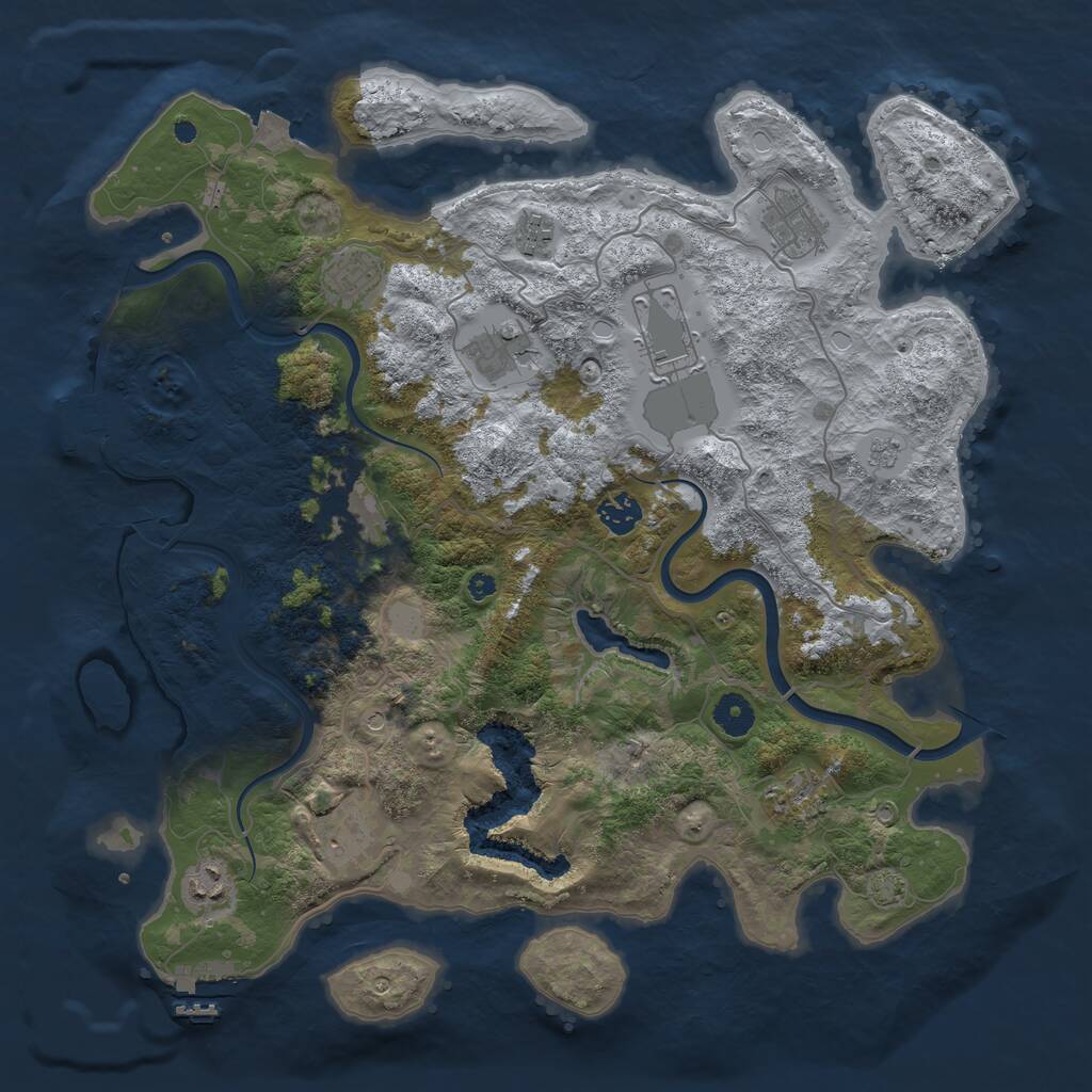 Rust Map: Procedural Map, Size: 4000, Seed: 1738014333, 16 Monuments