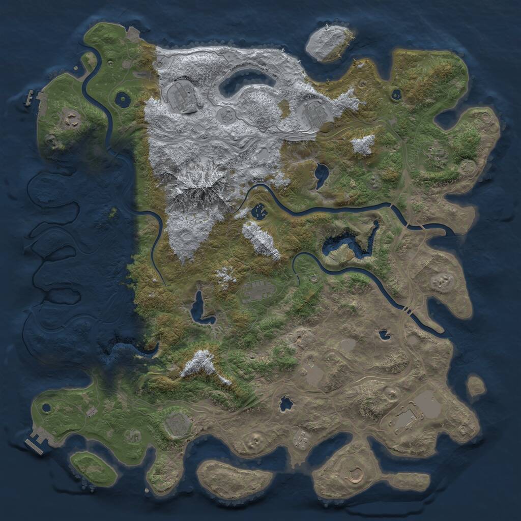 Rust Map: Procedural Map, Size: 5000, Seed: 14616, 17 Monuments