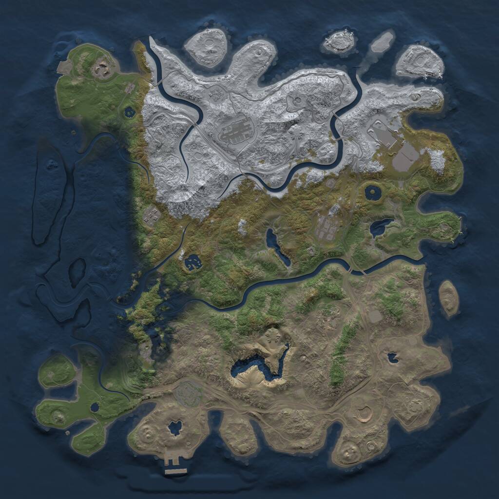 Rust Map: Procedural Map, Size: 4600, Seed: 122456, 15 Monuments