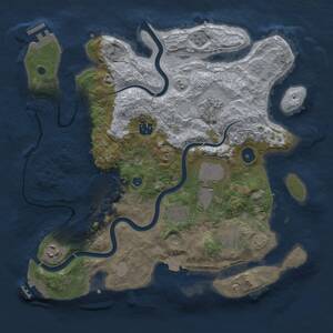 Thumbnail Rust Map: Procedural Map, Size: 3500, Seed: 355776843, 14 Monuments