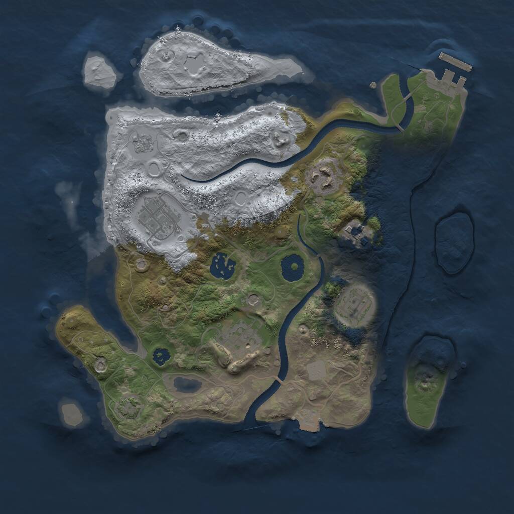 Rust Map: Procedural Map, Size: 3000, Seed: 6362, 11 Monuments