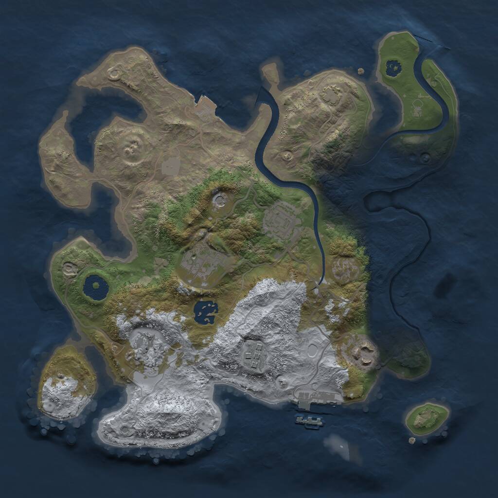 Rust Map: Procedural Map, Size: 3000, Seed: 141419156, 10 Monuments