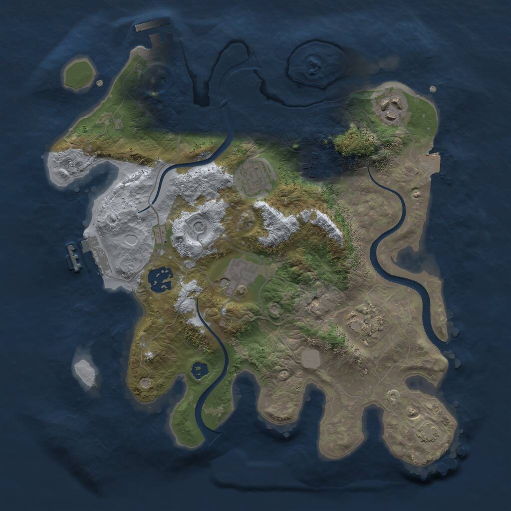 Rust Map: Procedural Map, Size: 3000, Seed: 575957068, 11 Monuments