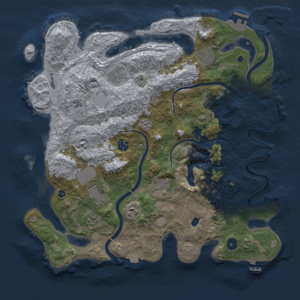 Rust Map: Procedural Map, Size: 4000, Seed: 6362, 14 Monuments