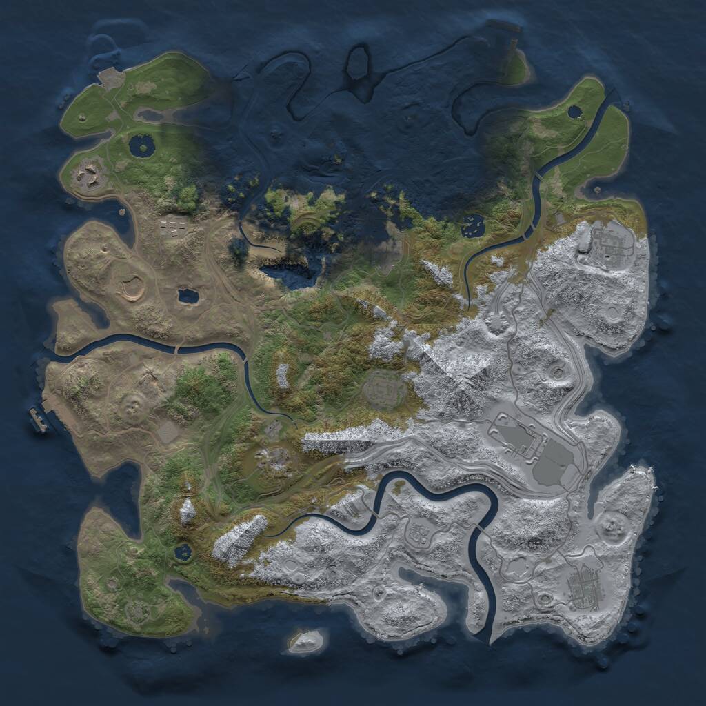 Rust Map: Procedural Map, Size: 4250, Seed: 2672727, 16 Monuments