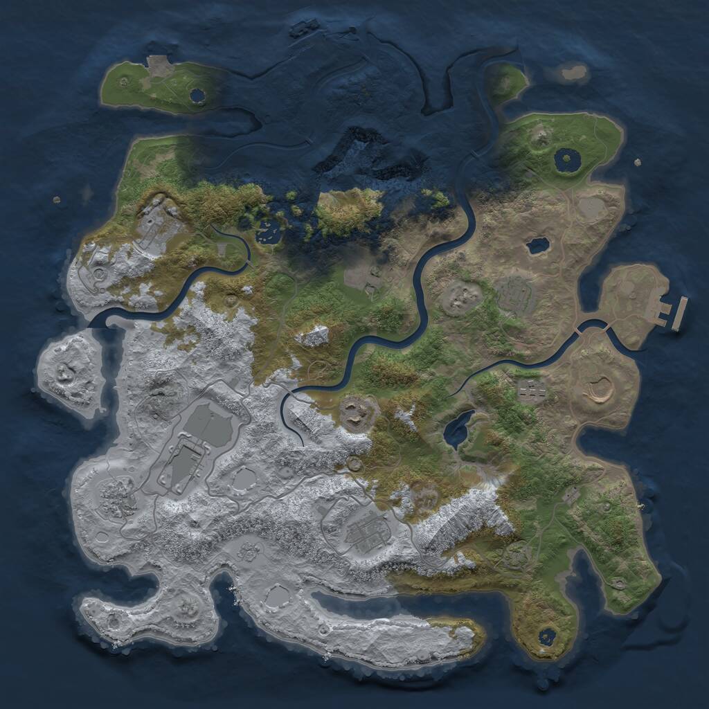 Rust Map: Procedural Map, Size: 4100, Seed: 1563, 16 Monuments