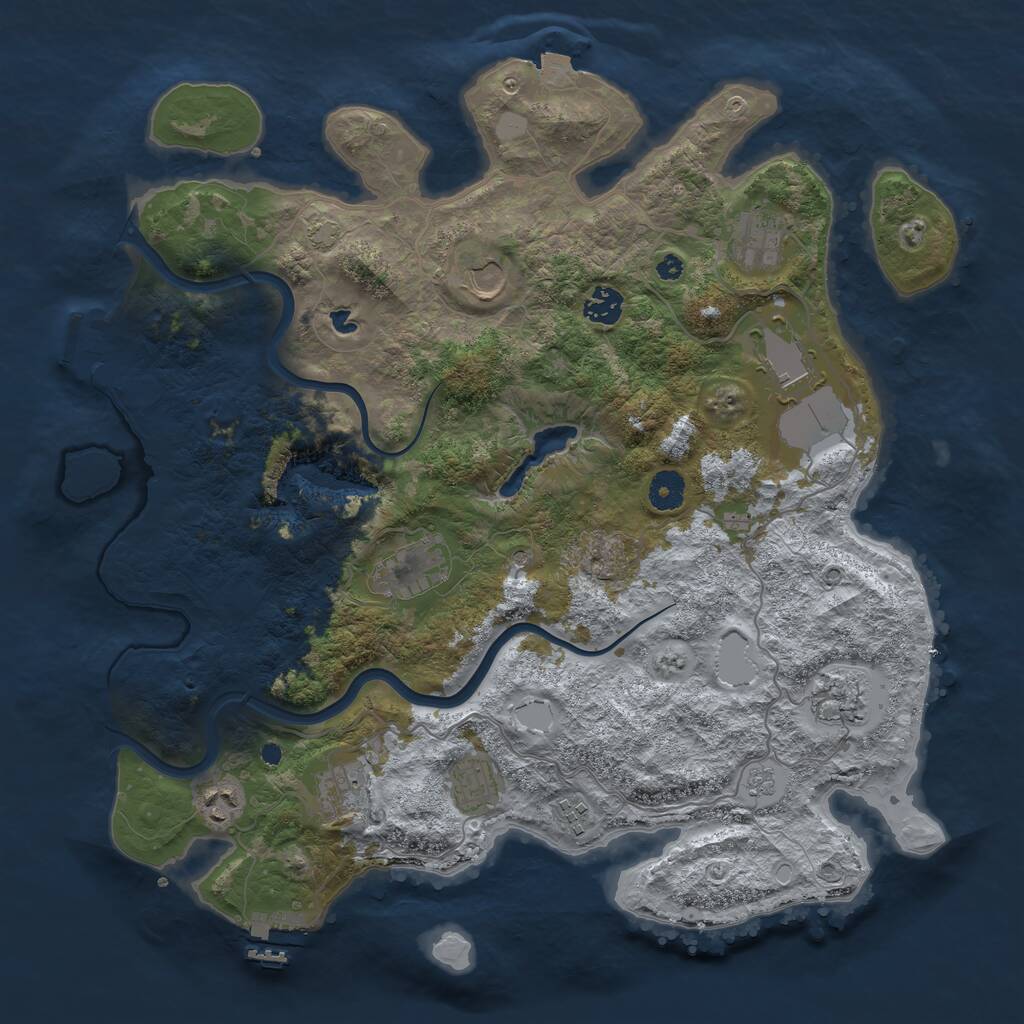 Rust Map: Procedural Map, Size: 4000, Seed: 1693865060, 16 Monuments
