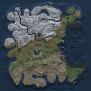 Thumbnail Rust Map: Procedural Map, Size: 4000, Seed: 495322094, 16 Monuments
