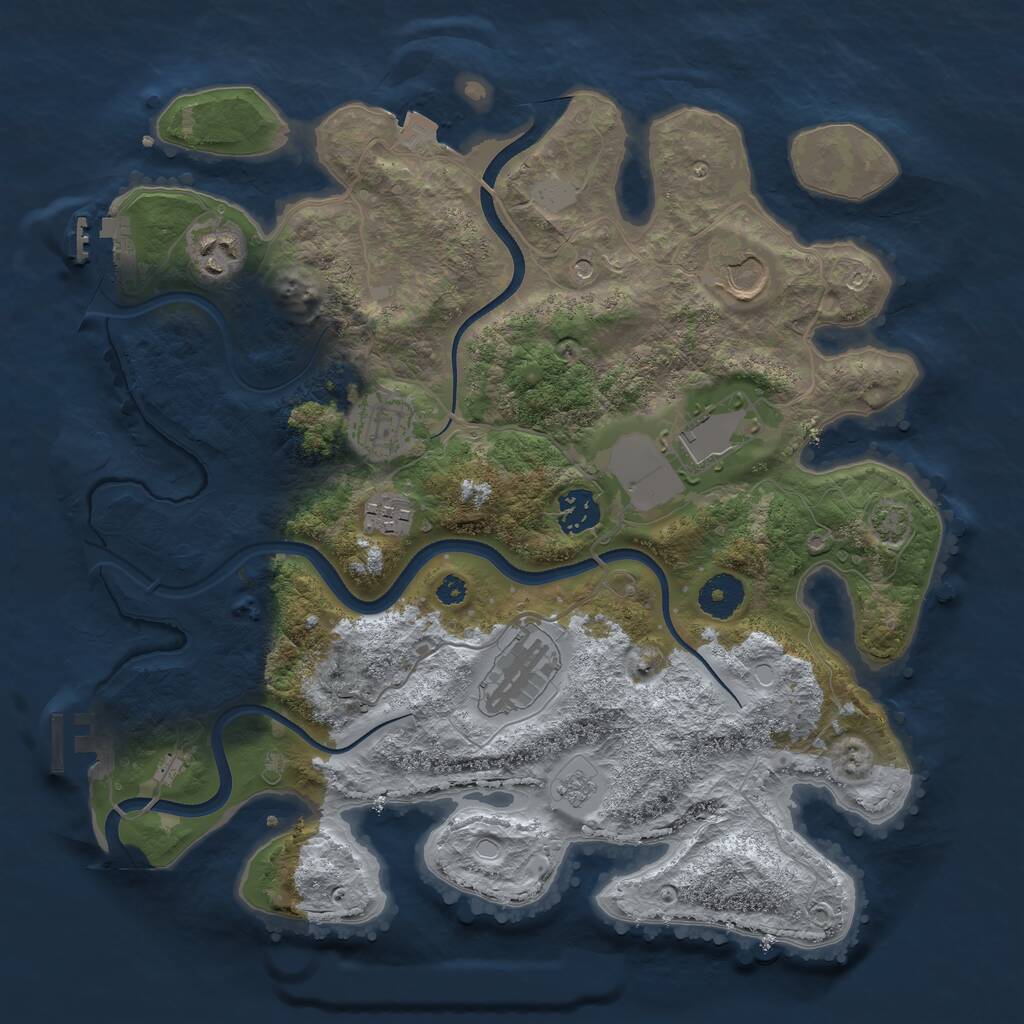 Rust Map: Procedural Map, Size: 3500, Seed: 1658794852, 13 Monuments