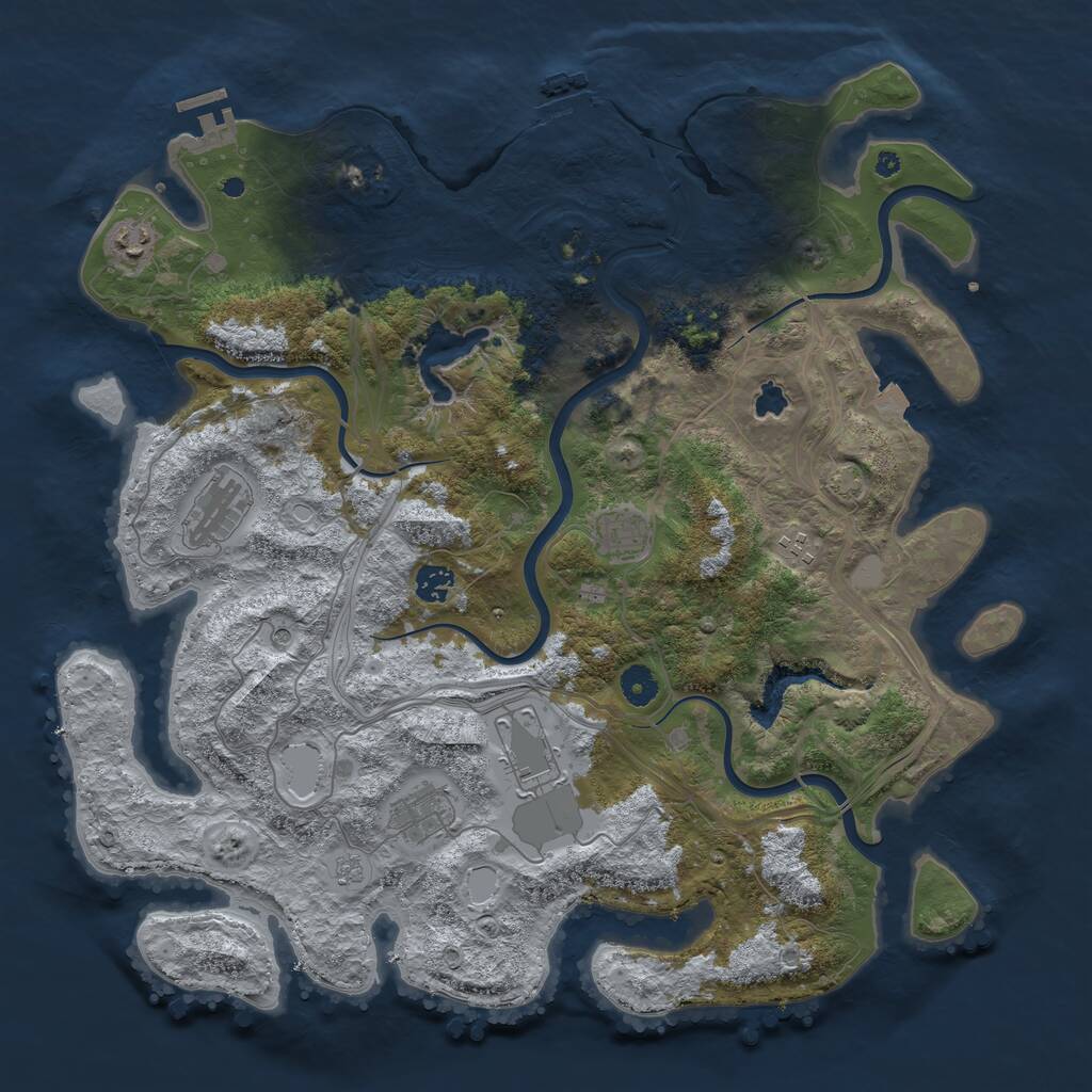 Rust Map: Procedural Map, Size: 4250, Seed: 1457131233, 13 Monuments