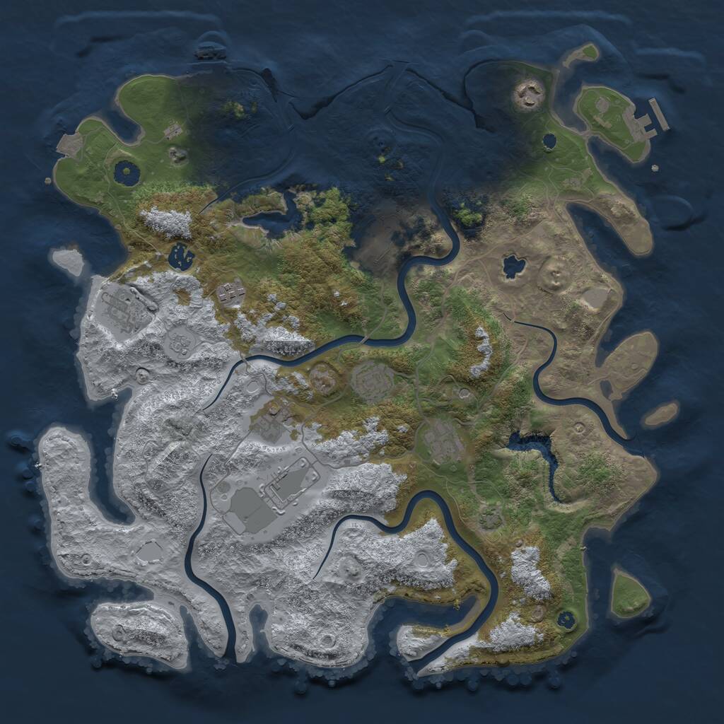 Rust Map: Procedural Map, Size: 4200, Seed: 1457131233, 15 Monuments