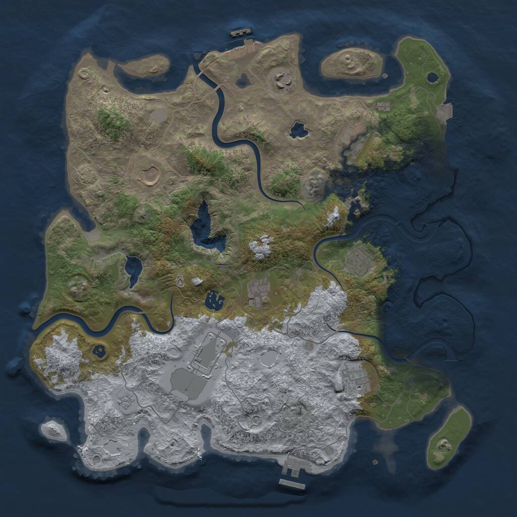 Rust Map: Procedural Map, Size: 4000, Seed: 429, 15 Monuments