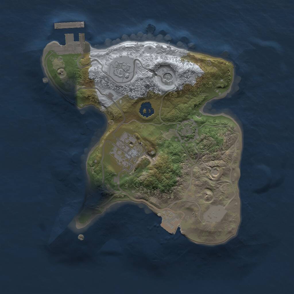 Rust Map: Procedural Map, Size: 2000, Seed: 74075012, 6 Monuments
