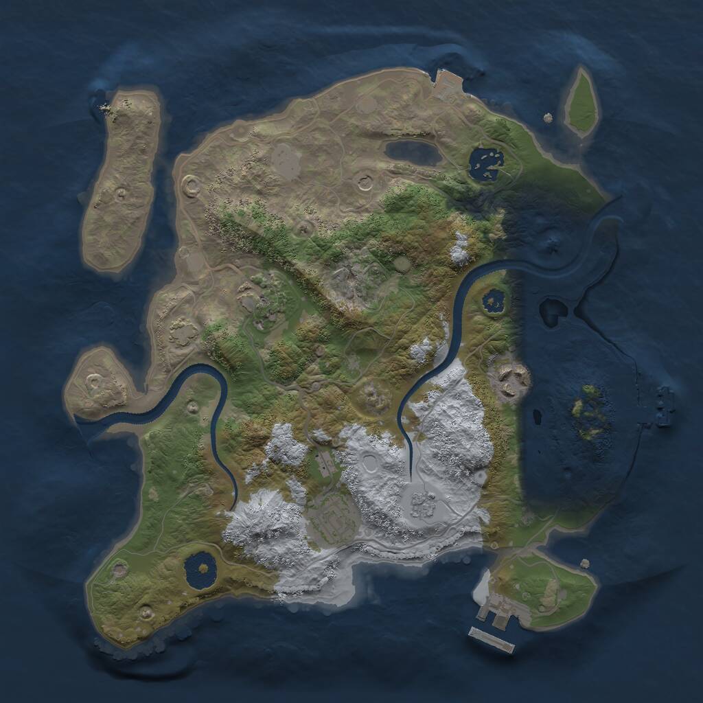 Rust Map: Procedural Map, Size: 3000, Seed: 1509518211, 10 Monuments