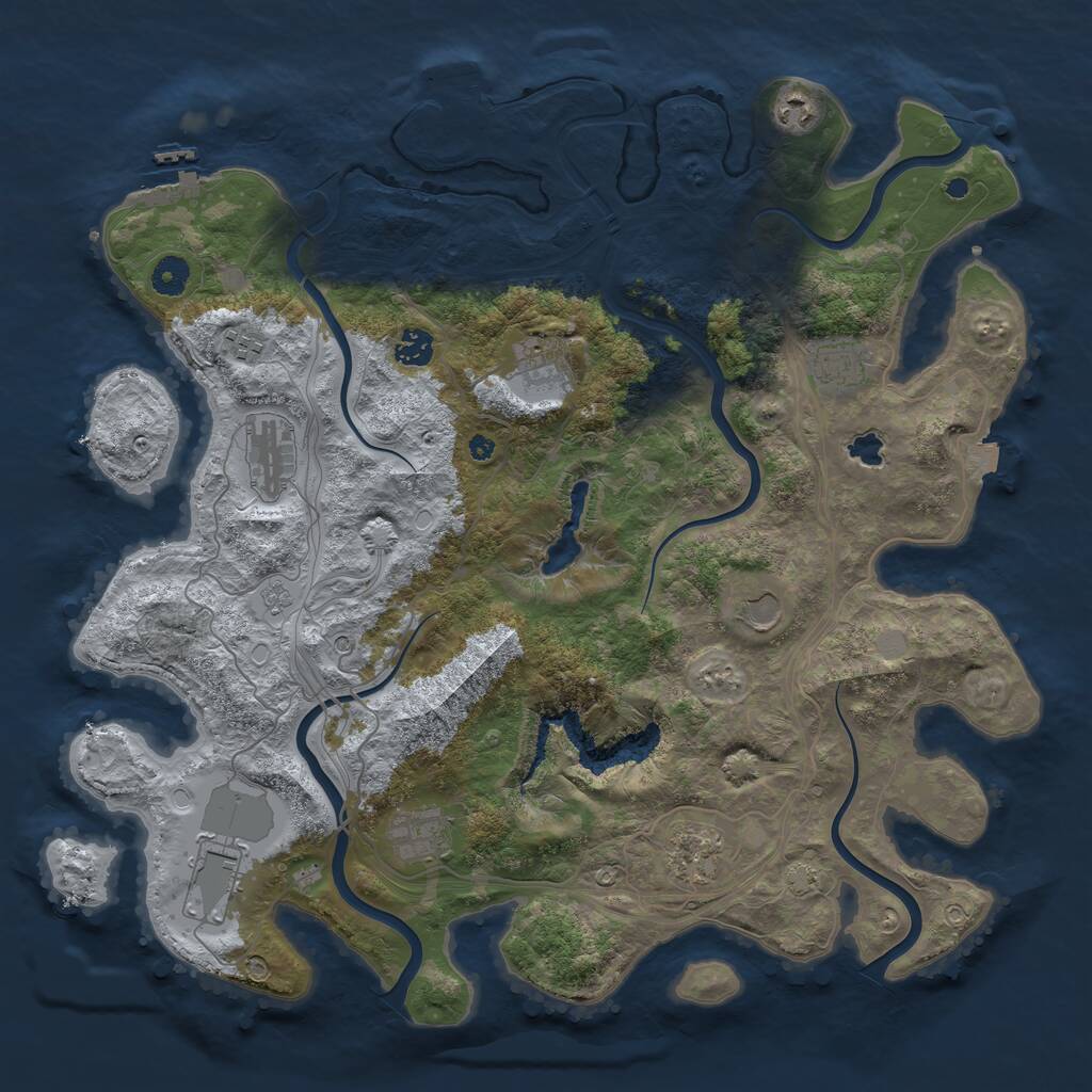 Rust Map: Procedural Map, Size: 4250, Seed: 43564255, 16 Monuments