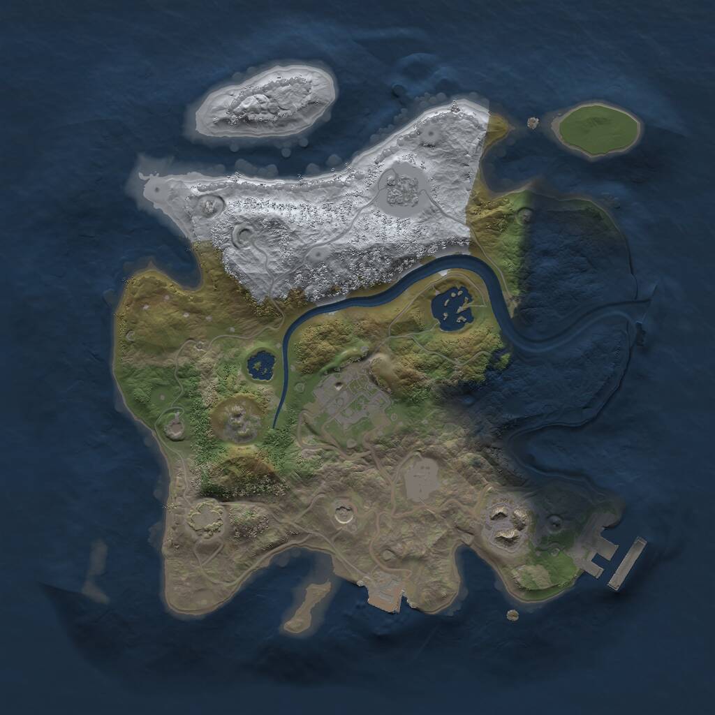 Rust Map: Procedural Map, Size: 2500, Seed: 1711058735, 8 Monuments
