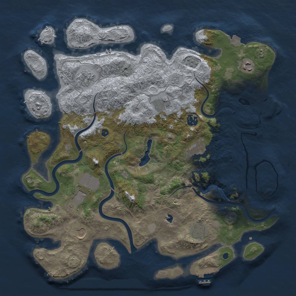 Rust Map: Procedural Map, Size: 4000, Seed: 279159319, 15 Monuments