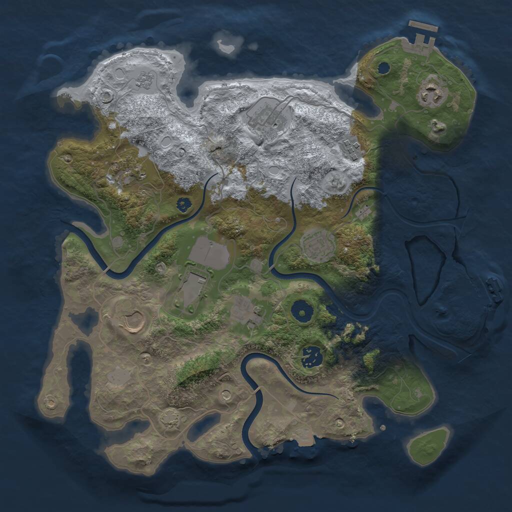 Rust Map: Procedural Map, Size: 3500, Seed: 35230128, 15 Monuments