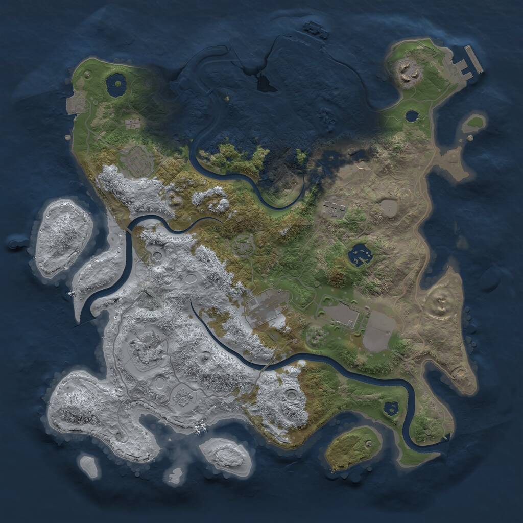 Rust Map: Procedural Map, Size: 3500, Seed: 1477433206, 14 Monuments