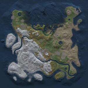 Thumbnail Rust Map: Procedural Map, Size: 3500, Seed: 1477433206, 14 Monuments