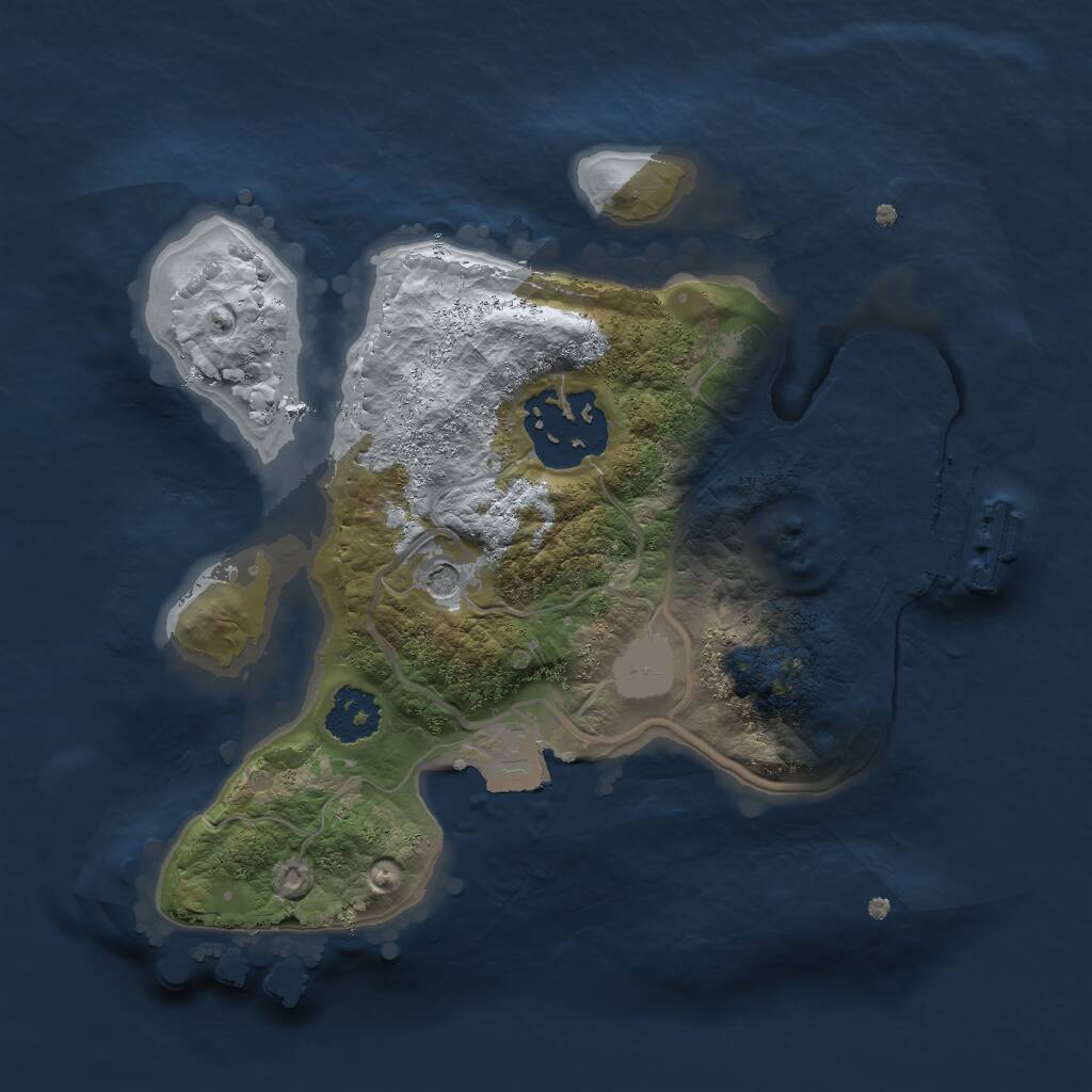 Rust Map: Procedural Map, Size: 2000, Seed: 1774290010, 4 Monuments