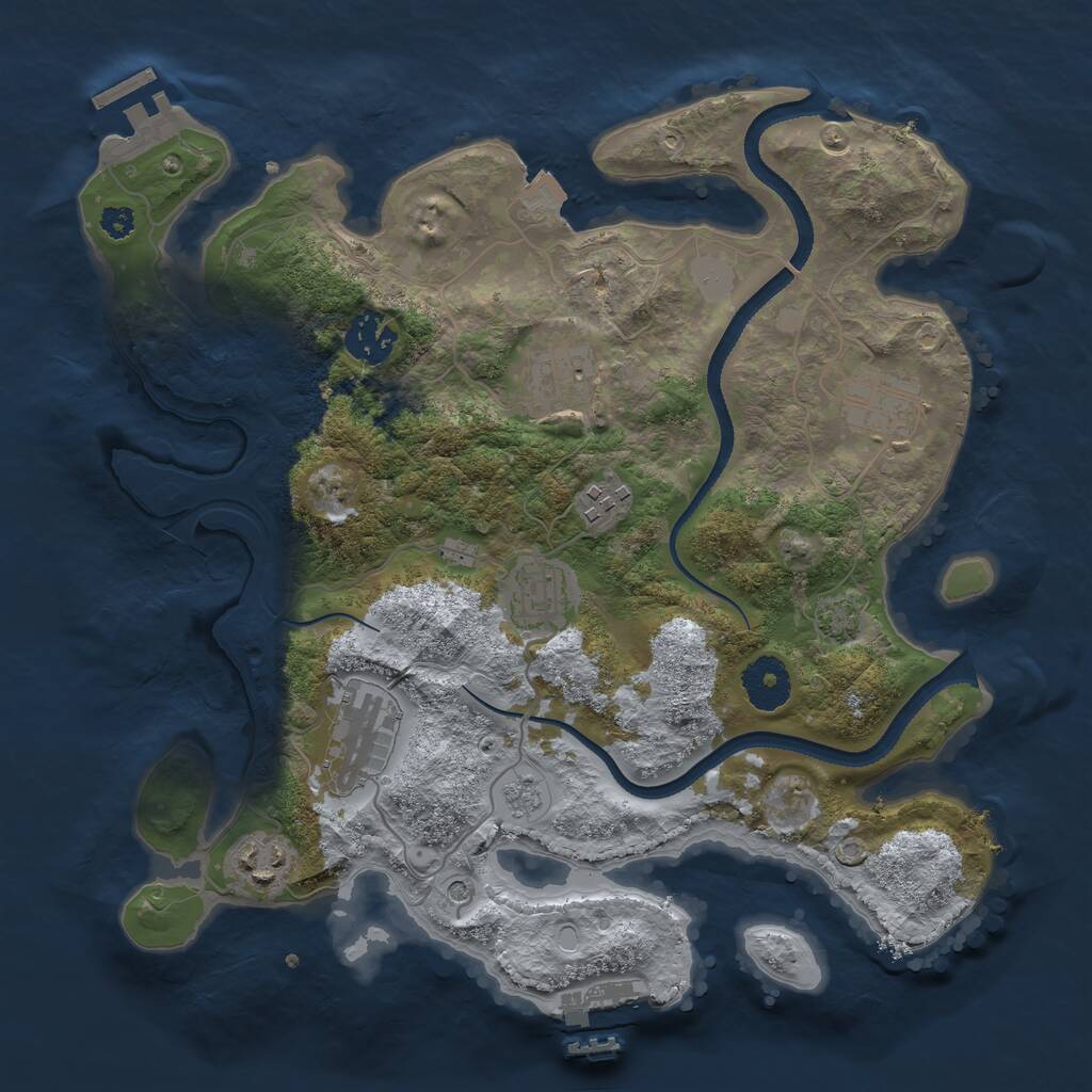 Rust Map: Procedural Map, Size: 3250, Seed: 1814815773, 13 Monuments