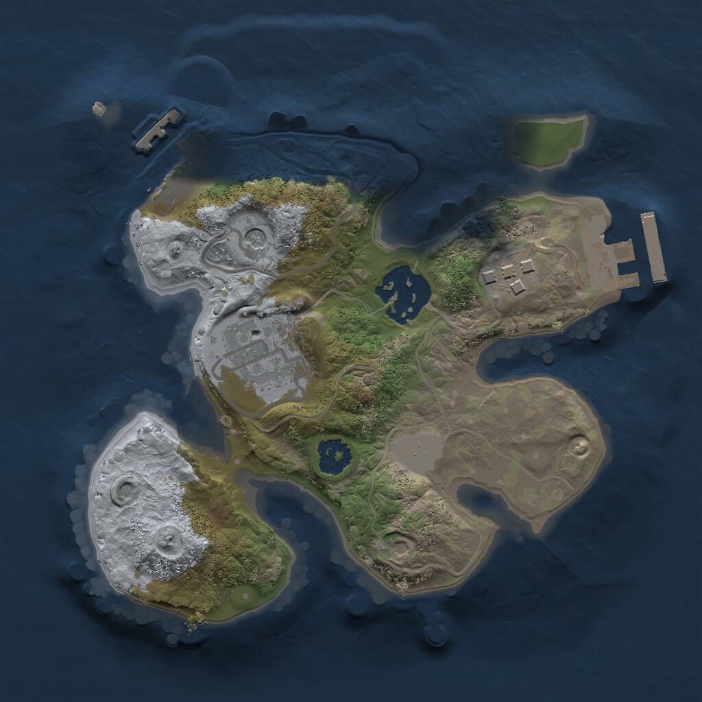 Rust Map: Procedural Map, Size: 2000, Seed: 420666, 7 Monuments