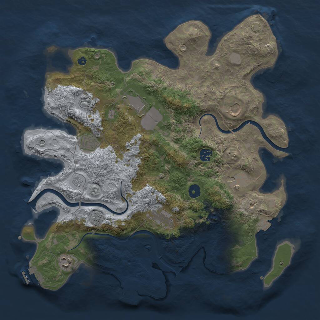 Rust Map: Procedural Map, Size: 3750, Seed: 209455, 15 Monuments