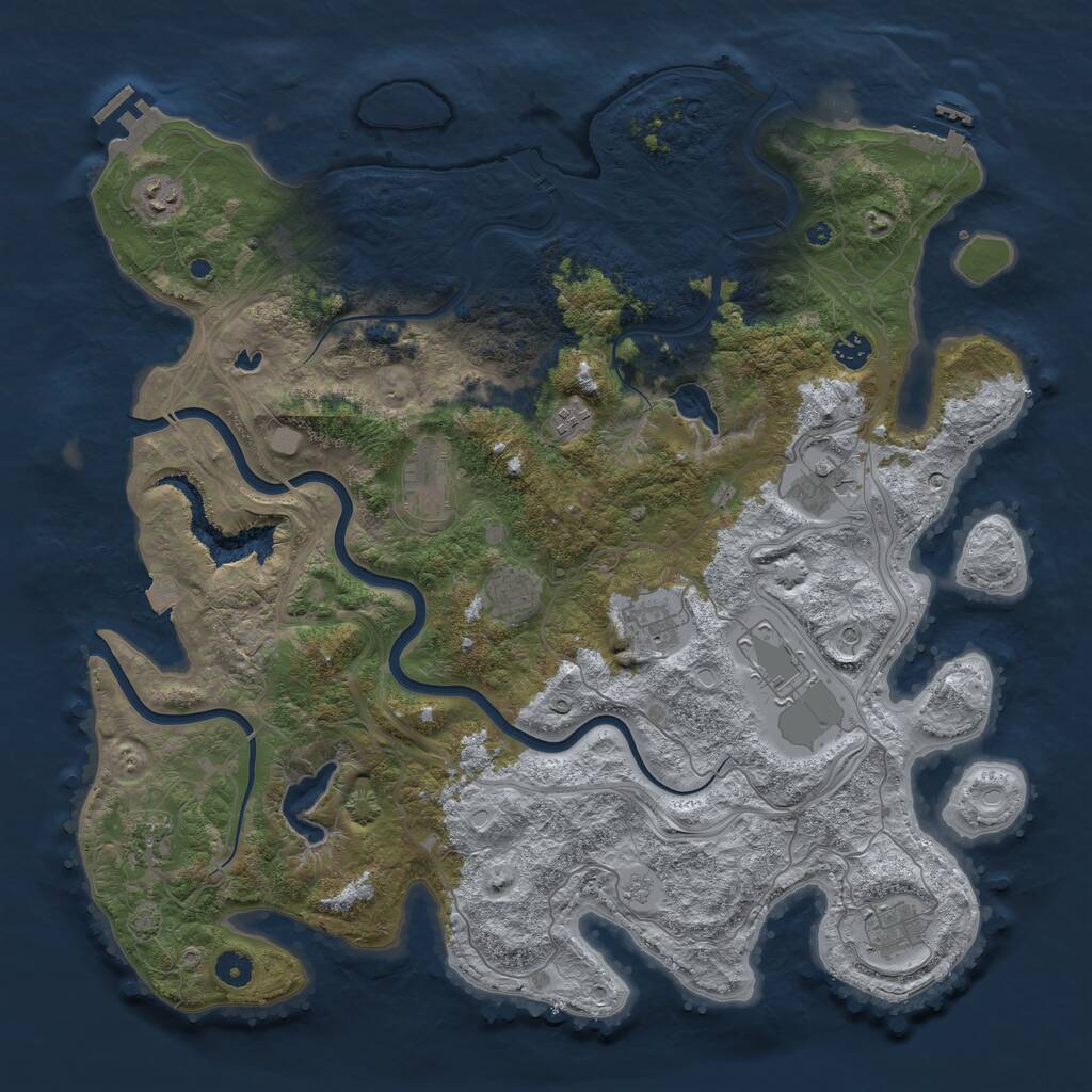 Rust Map: Procedural Map, Size: 4500, Seed: 22534, 16 Monuments