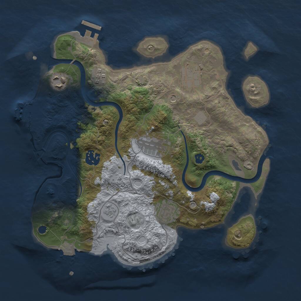 Rust Map: Procedural Map, Size: 3000, Seed: 309602379, 12 Monuments