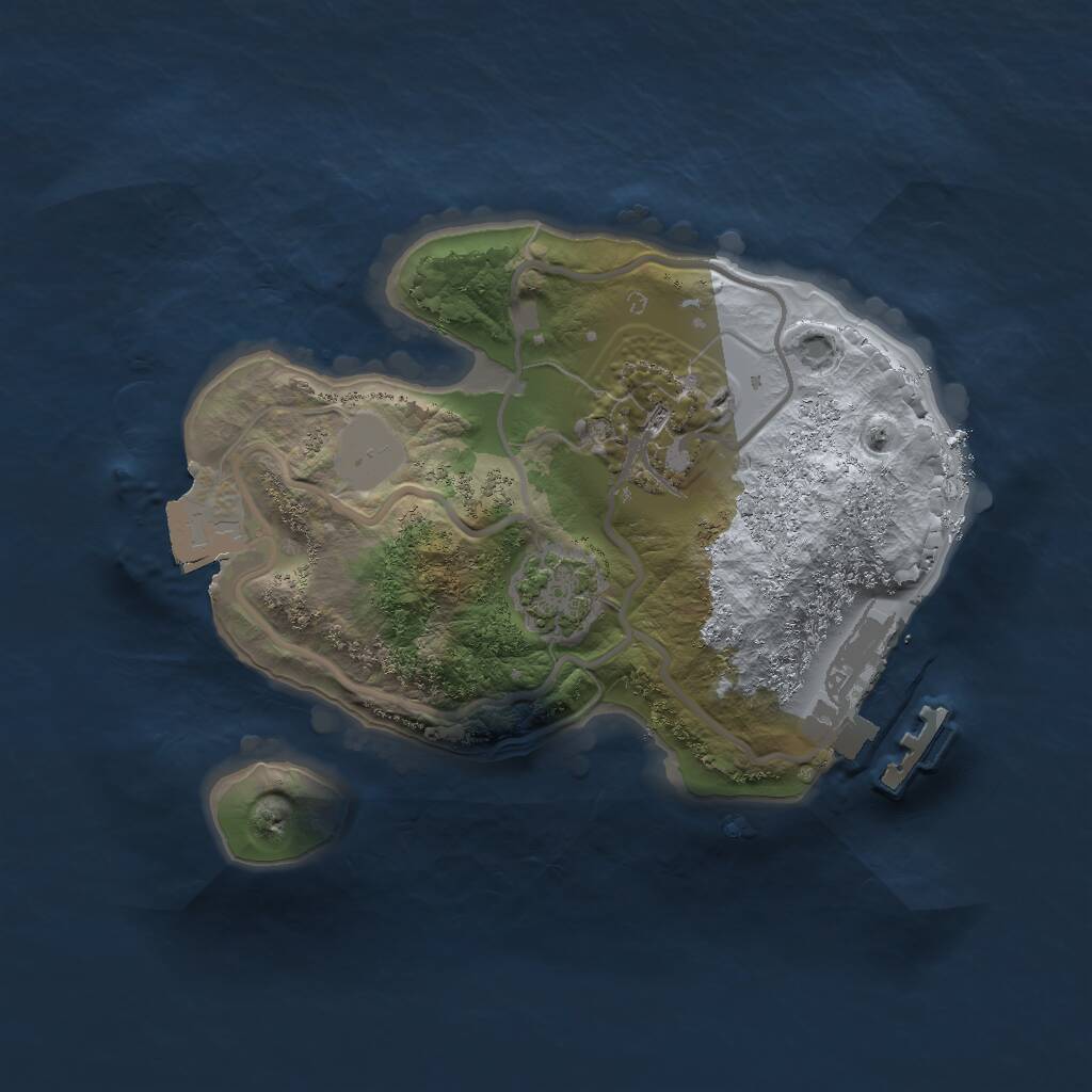 Rust Map: Procedural Map, Size: 1750, Seed: 1392498134, 4 Monuments