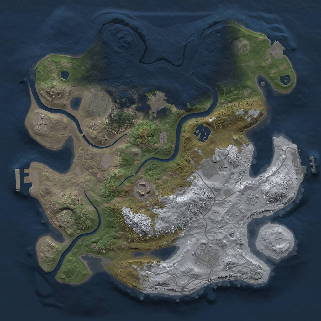 Rust Map: Procedural Map, Size: 3000, Seed: 1522154398, 13 Monuments