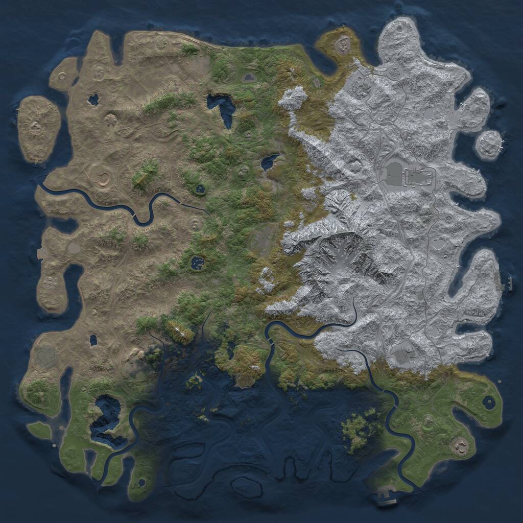 Rust Map: Procedural Map, Size: 6000, Seed: 154777011, 17 Monuments