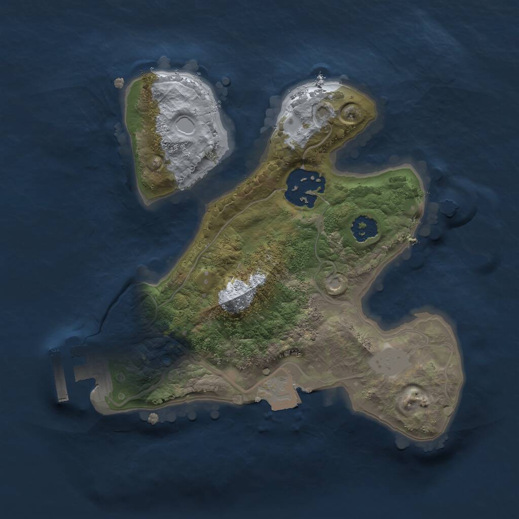 Rust Map: Procedural Map, Size: 2000, Seed: 89447706, 3 Monuments