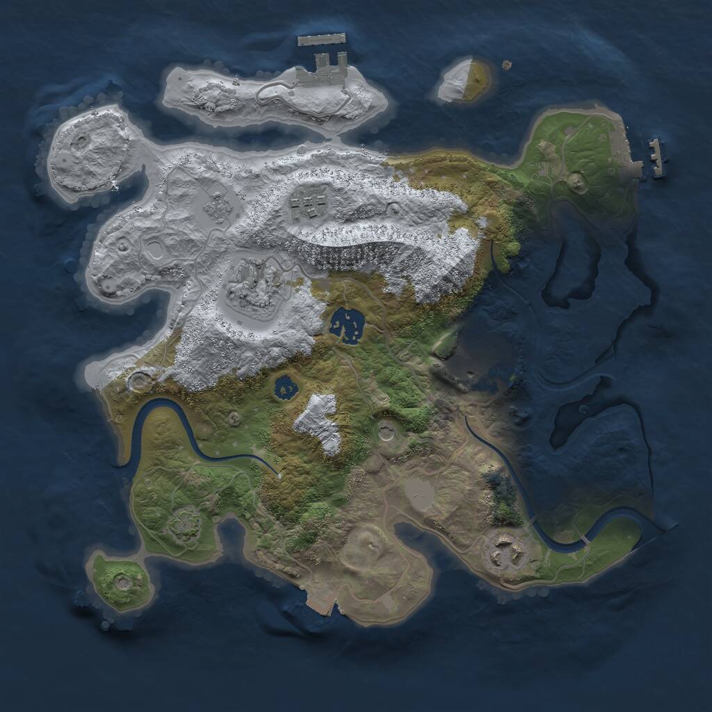 Rust Map: Procedural Map, Size: 3000, Seed: 1201250119, 11 Monuments