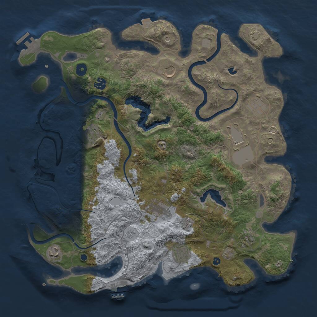 Rust Map: Procedural Map, Size: 4000, Seed: 1388143503, 16 Monuments