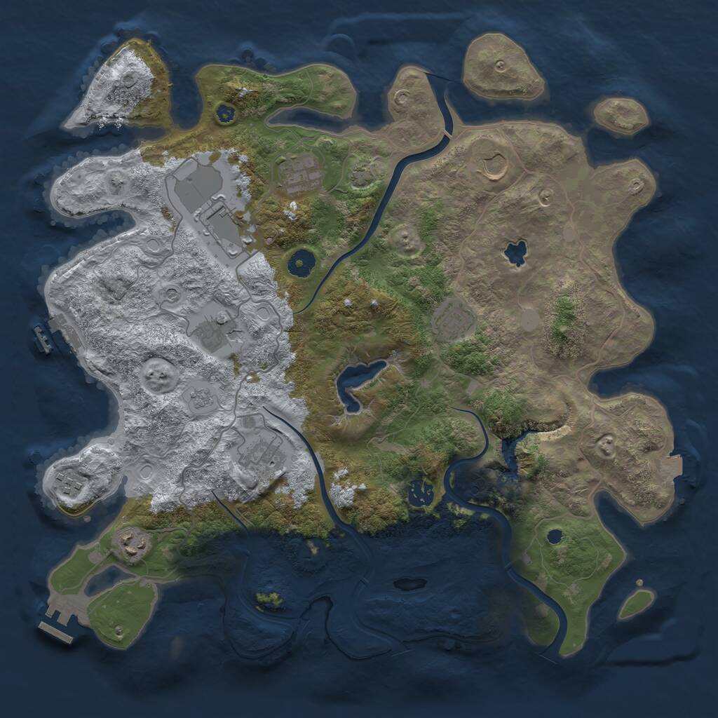 Rust Map: Procedural Map, Size: 4000, Seed: 880345800, 15 Monuments