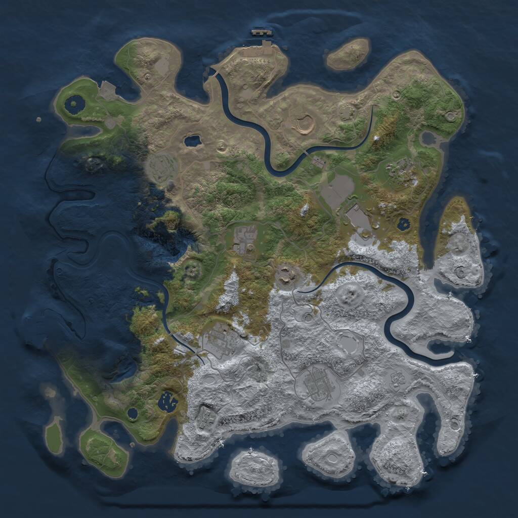 Rust Map: Procedural Map, Size: 4000, Seed: 1394228753, 16 Monuments
