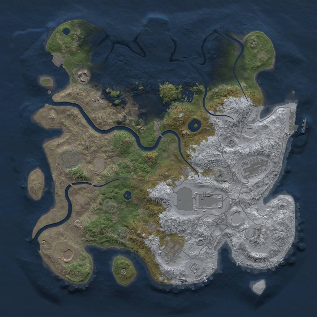 Rust Map: Procedural Map, Size: 3650, Seed: 1757385575, 16 Monuments