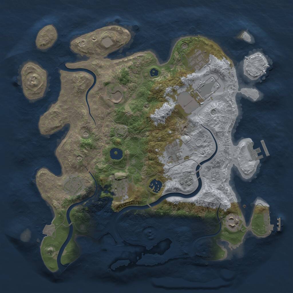 Rust Map: Procedural Map, Size: 3500, Seed: 1950517005, 15 Monuments