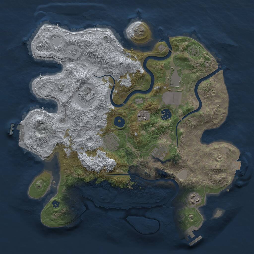 Rust Map: Procedural Map, Size: 3500, Seed: 1604988647, 13 Monuments