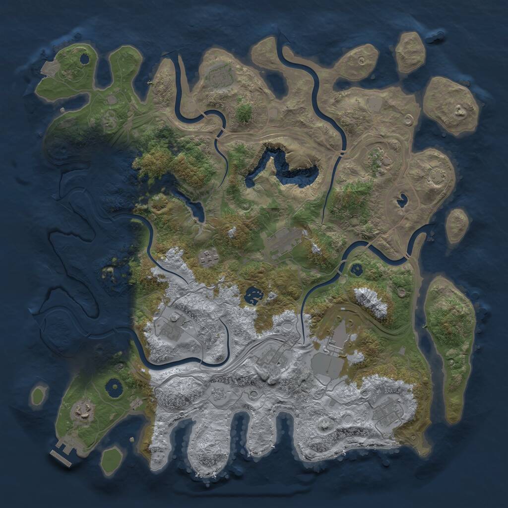Rust Map: Procedural Map, Size: 4250, Seed: 2728822, 15 Monuments