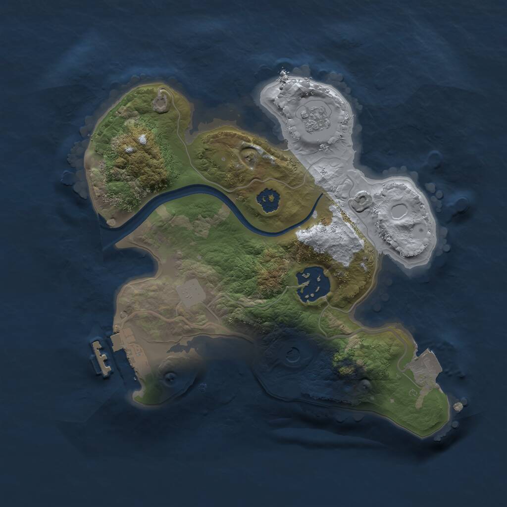 Rust Map: Procedural Map, Size: 2200, Seed: 886662037, 5 Monuments