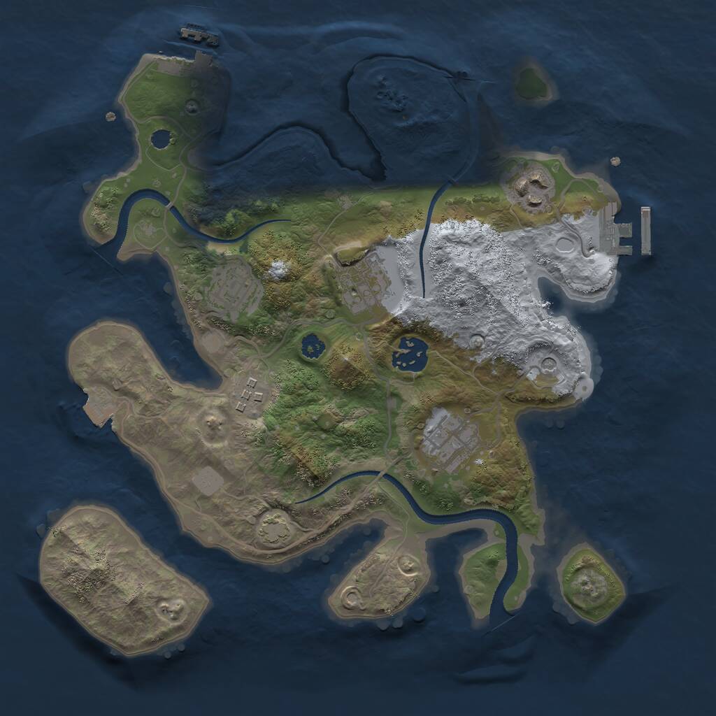 Rust Map: Procedural Map, Size: 3000, Seed: 200783, 11 Monuments