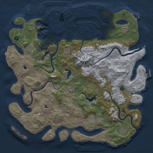 Thumbnail Rust Map: Procedural Map, Size: 5000, Seed: 200783, 16 Monuments