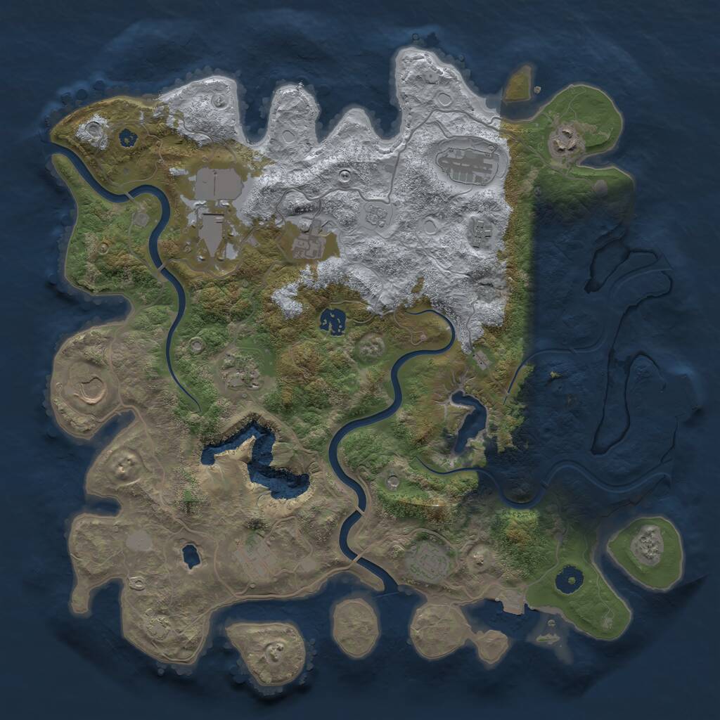 Rust Map: Procedural Map, Size: 4000, Seed: 46757, 15 Monuments