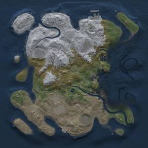 Thumbnail Rust Map: Procedural Map, Size: 3500, Seed: 1313, 11 Monuments