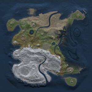 Thumbnail Rust Map: Procedural Map, Size: 3000, Seed: 1689123555, 13 Monuments