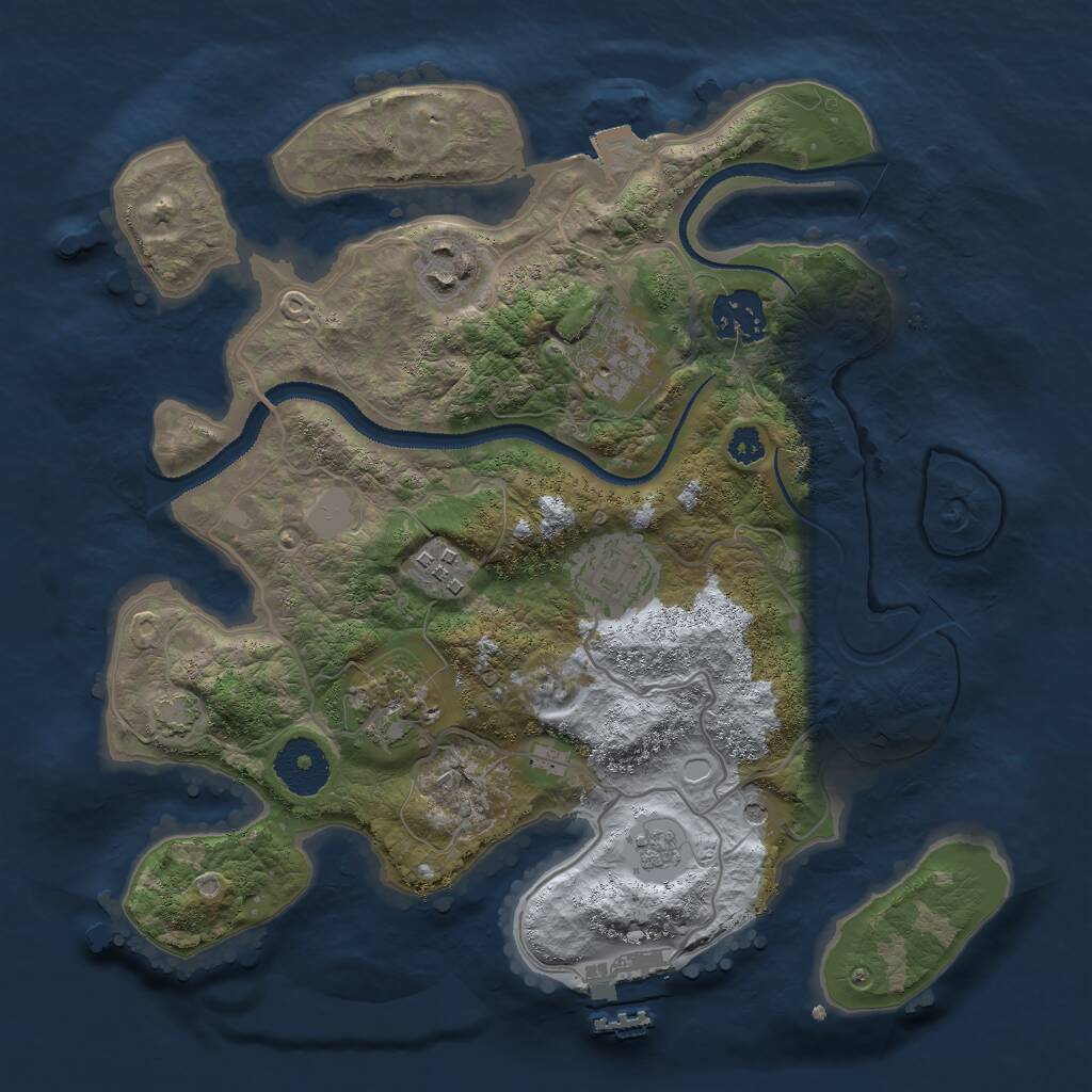 Rust Map: Procedural Map, Size: 3000, Seed: 20973, 11 Monuments