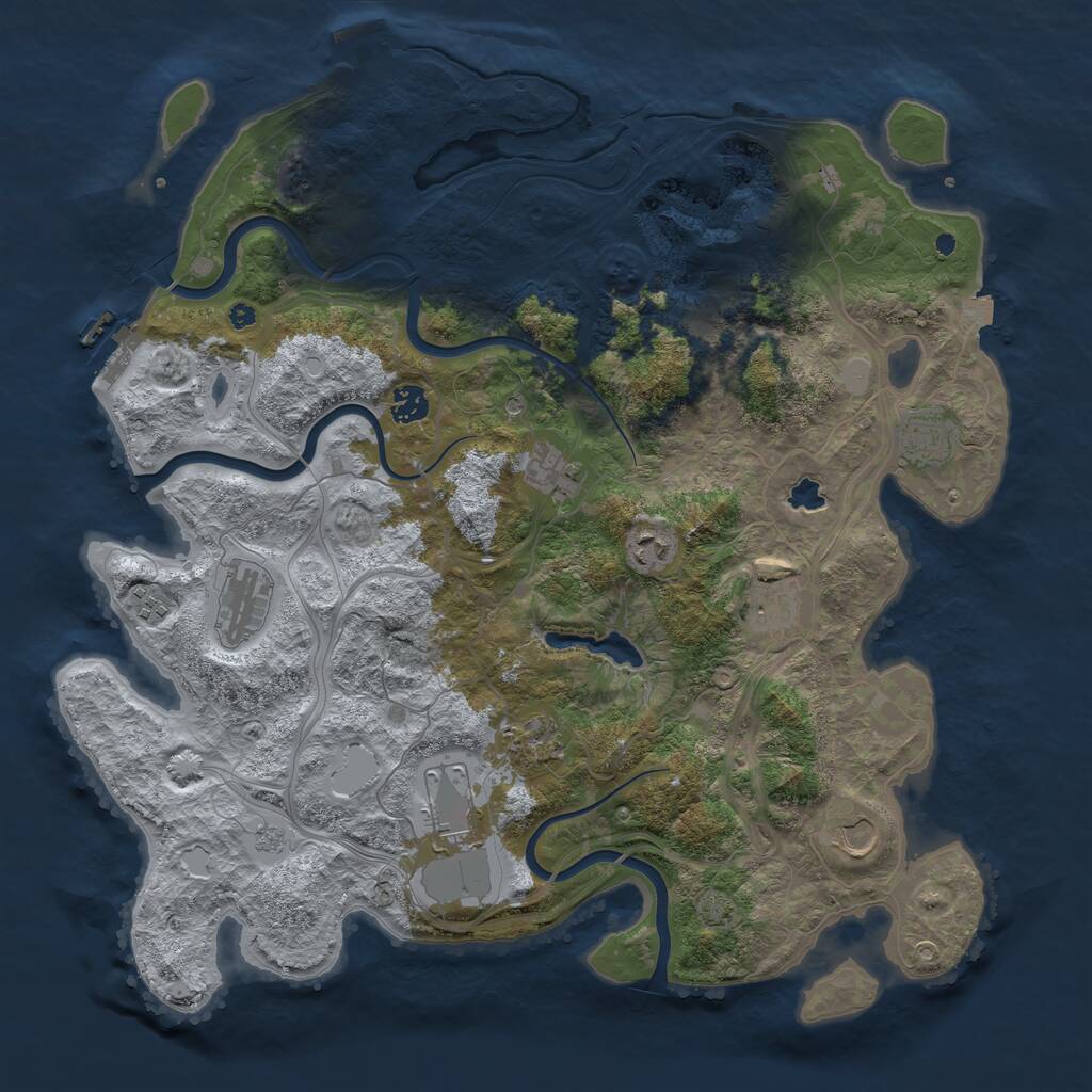 Rust Map: Procedural Map, Size: 4250, Seed: 987255537, 16 Monuments